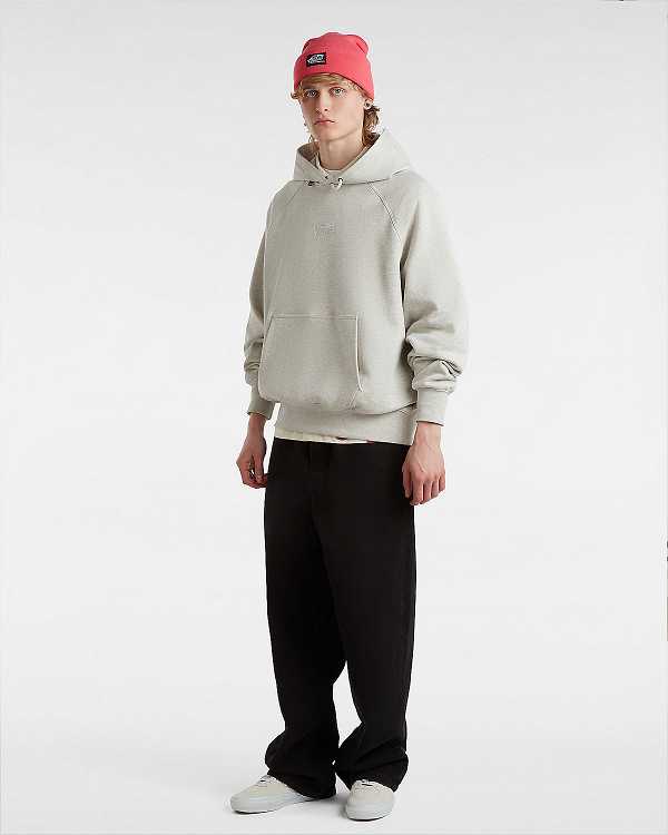 Men Vans Premium Logo Hoodie Grey Malaysia | VN9763028