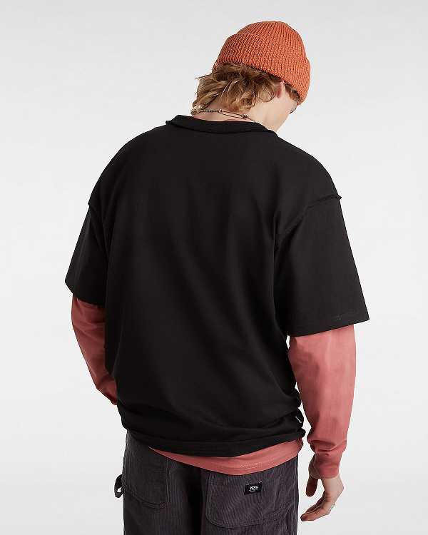 Men Vans Premium Logo T Shirts Black Malaysia | VN4958107
