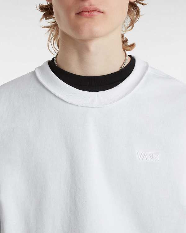 Men Vans Premium Logo T Shirts White Malaysia | VN5314207