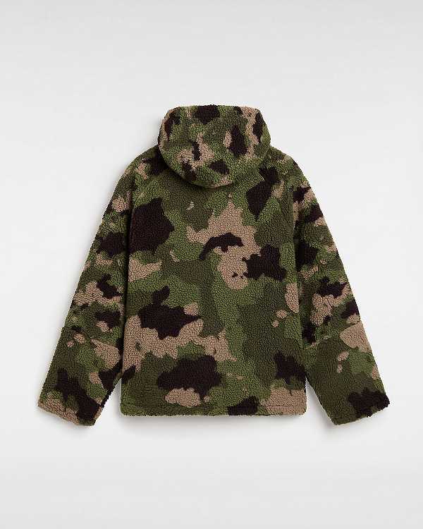 Men Vans Premium Oversized Sherpa Hoodie Green / Brown Malaysia | VN3851920