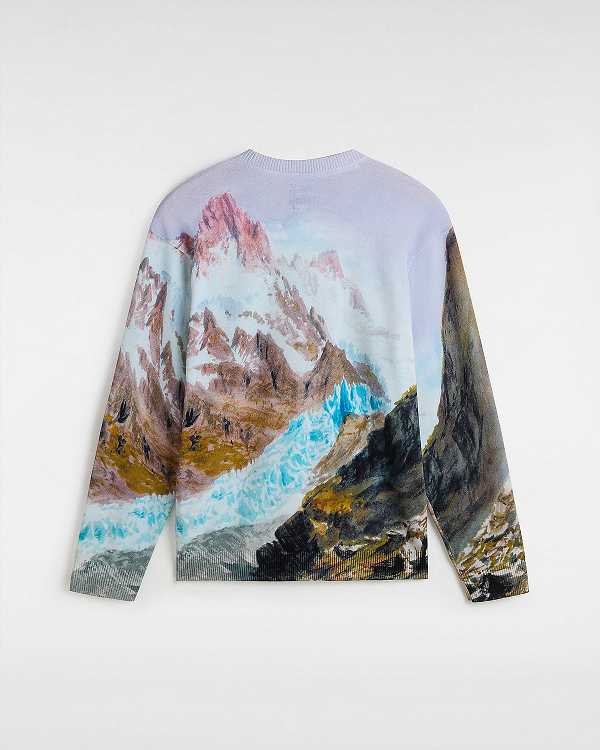 Men Vans Premium Printed Knit Sweater White Malaysia | VN3145680
