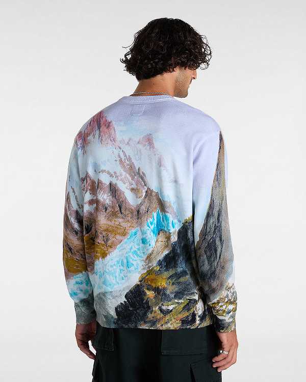 Men Vans Premium Printed Knit Sweater White Malaysia | VN3145680