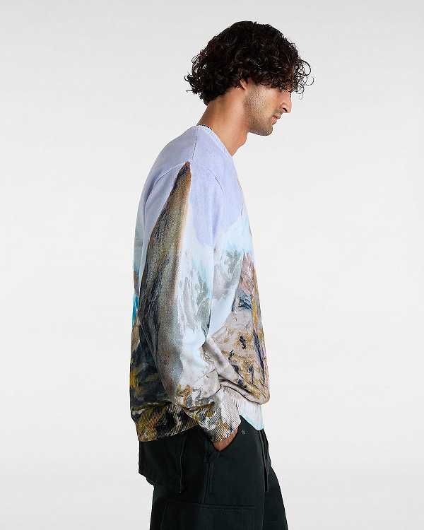 Men Vans Premium Printed Knit Sweater White Malaysia | VN3145680