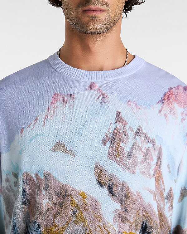 Men Vans Premium Printed Knit Sweater White Malaysia | VN3145680