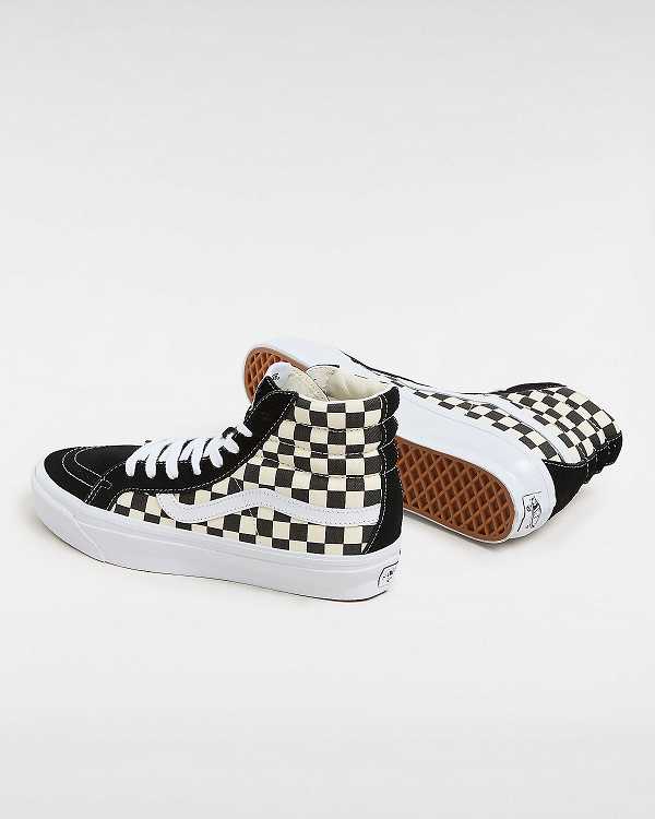 Men Vans Premium Sk8-Hi 38 Reissue Skate Shoes Black / White Malaysia | VN3086547