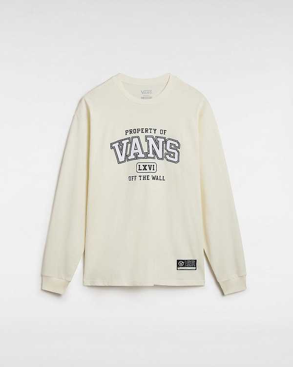 Men Vans Property Of Long Sleeve T Shirts White Malaysia | VN2756908