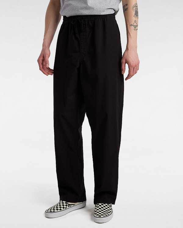 Men Vans Range Baggy Tapered Elastic Waist Pants Black Malaysia | VN9728430