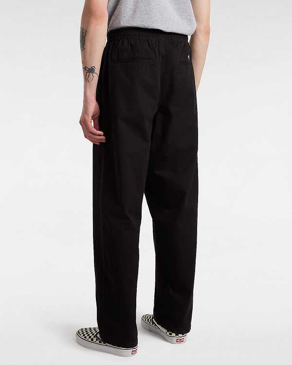 Men Vans Range Baggy Tapered Elastic Waist Pants Black Malaysia | VN9728430