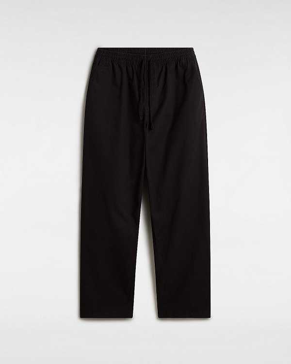 Men Vans Range Baggy Tapered Elastic Waist Pants Black Malaysia | VN9728430