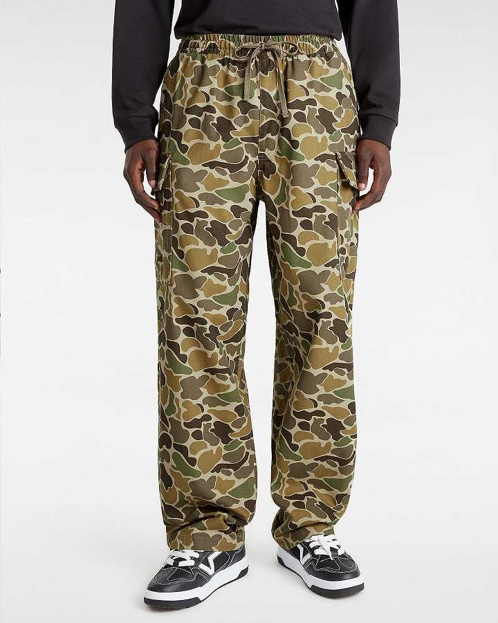 Men Vans Range Cargo Baggy Tapered Elastic Pants Brown Malaysia | VN3958267