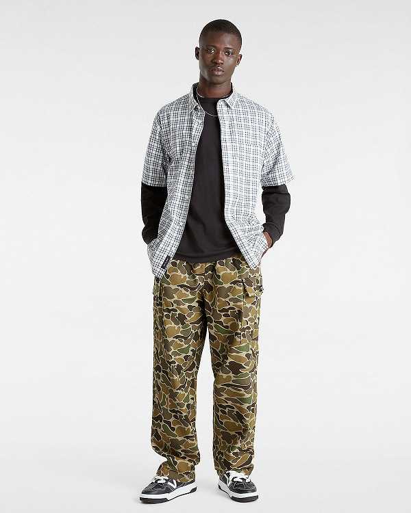 Men Vans Range Cargo Baggy Tapered Elastic Pants Brown Malaysia | VN3958267