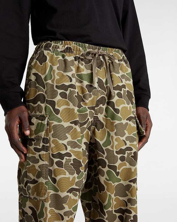 Men Vans Range Cargo Baggy Tapered Elastic Pants Brown Malaysia | VN3958267