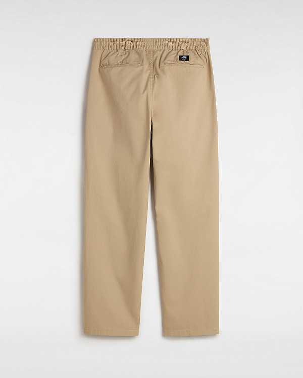 Men Vans Range Relaxed Elastic Pants Beige Malaysia | VN5903617