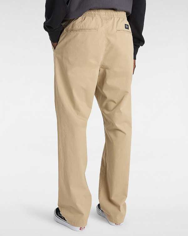 Men Vans Range Relaxed Elastic Pants Beige Malaysia | VN5903617