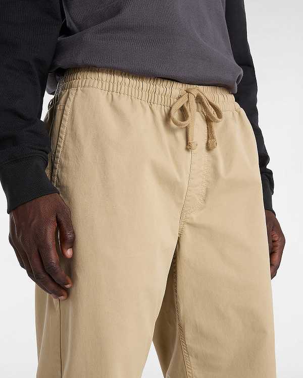 Men Vans Range Relaxed Elastic Pants Beige Malaysia | VN5903617