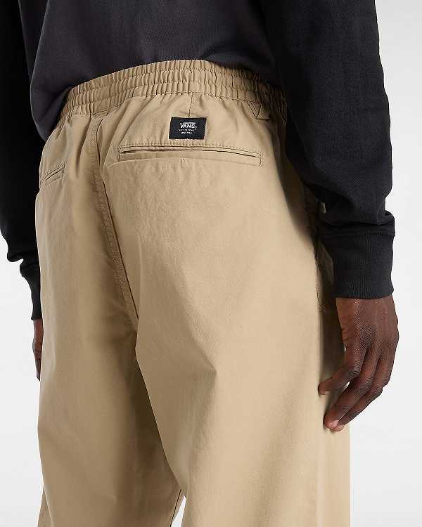 Men Vans Range Relaxed Elastic Pants Beige Malaysia | VN5903617