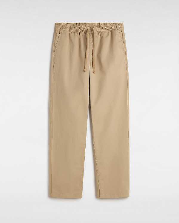 Men Vans Range Relaxed Elastic Pants Beige Malaysia | VN5903617
