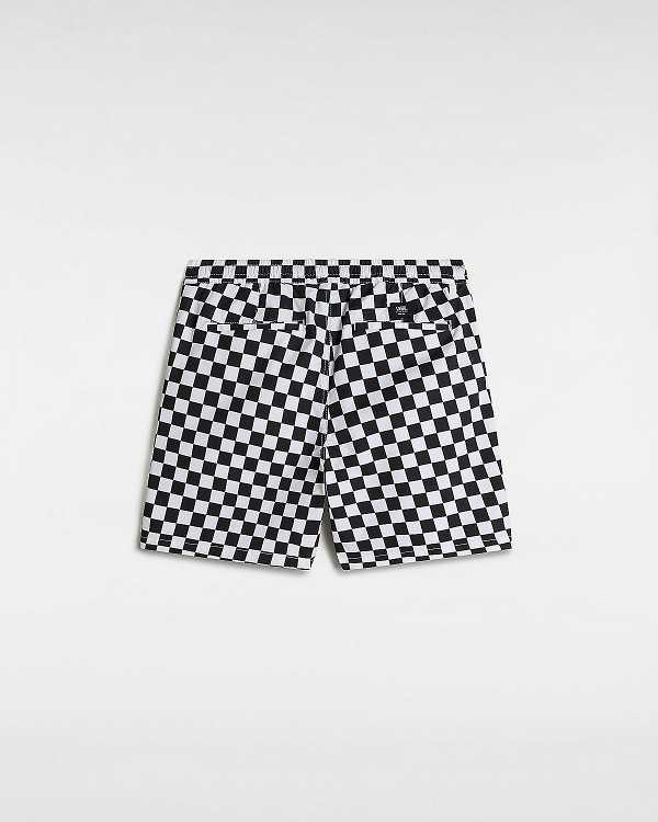 Men Vans Range Relaxed Elastic Shorts Black / White Malaysia | VN1057263