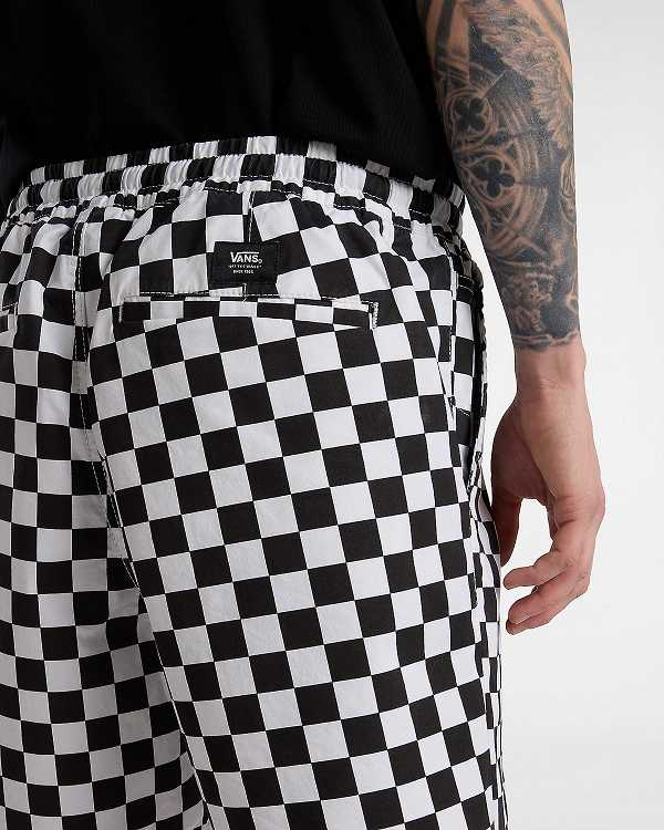 Men Vans Range Relaxed Elastic Shorts Black / White Malaysia | VN1057263