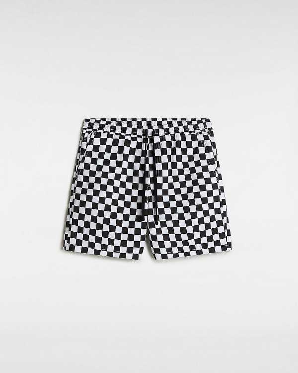 Men Vans Range Relaxed Elastic Shorts Black / White Malaysia | VN1057263