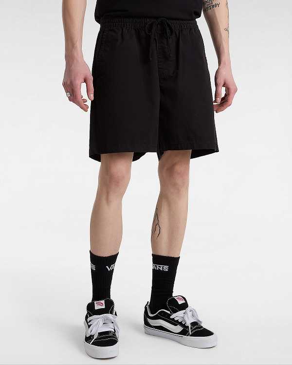 Men Vans Range Relaxed Elastic Shorts Black Malaysia | VN7954086