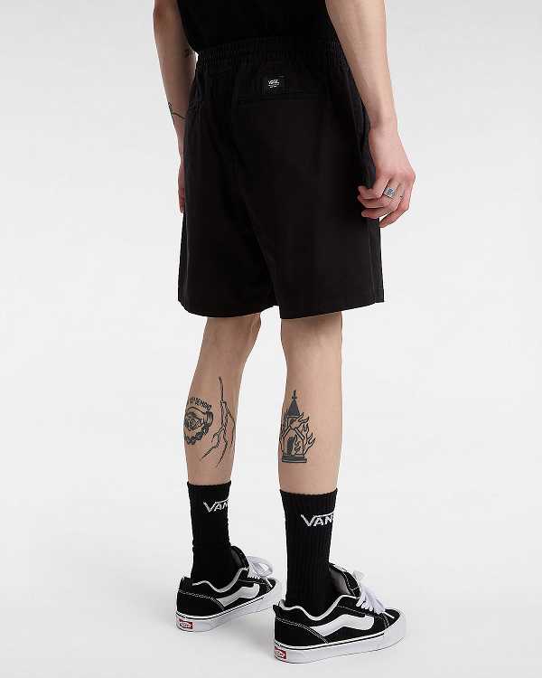 Men Vans Range Relaxed Elastic Shorts Black Malaysia | VN7954086