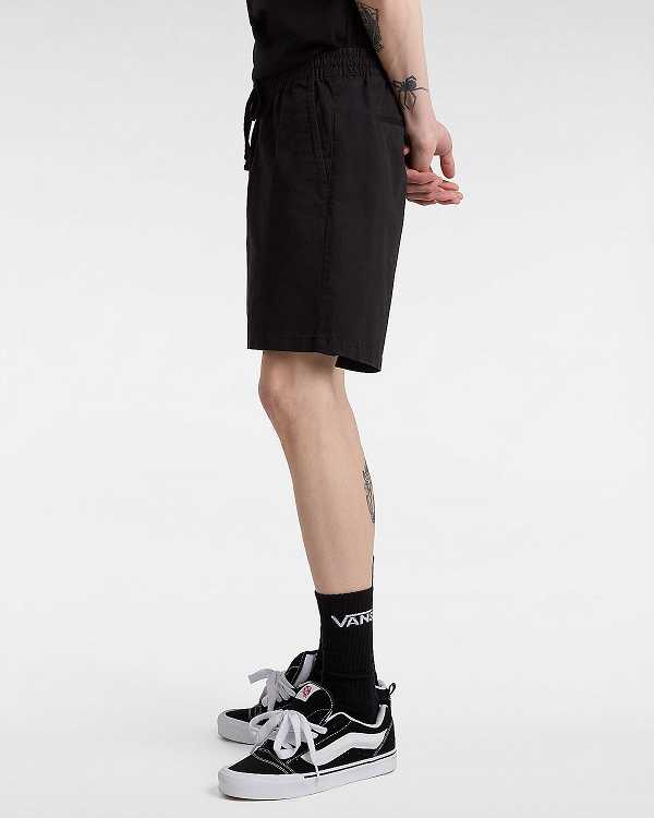 Men Vans Range Relaxed Elastic Shorts Black Malaysia | VN7954086