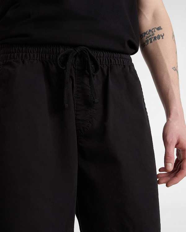 Men Vans Range Relaxed Elastic Shorts Black Malaysia | VN7954086
