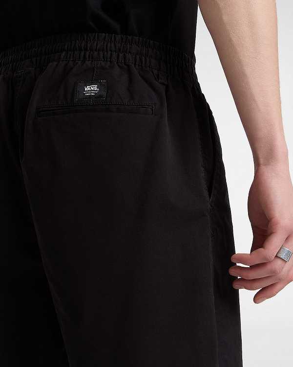 Men Vans Range Relaxed Elastic Shorts Black Malaysia | VN7954086