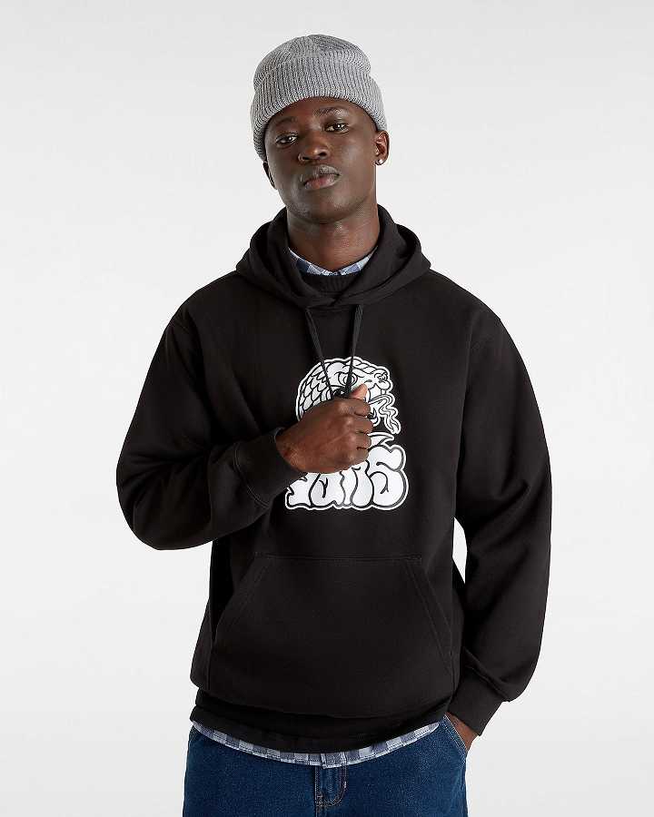 Men Vans Rattler Loose Hoodie Black Malaysia | VN5608497