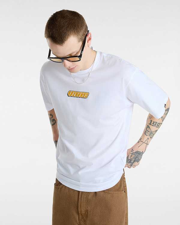Men Vans Retro V T Shirts White Malaysia | VN2648307