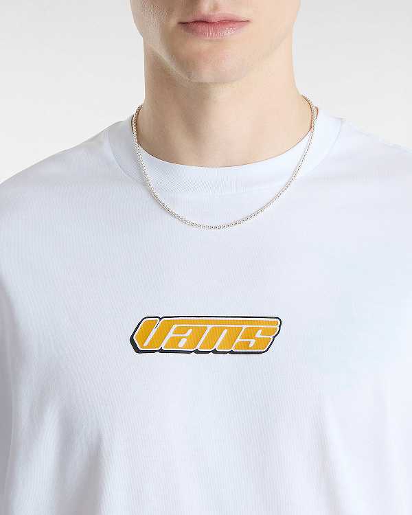 Men Vans Retro V T Shirts White Malaysia | VN2648307