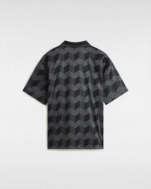 Men Vans Rigsby Soccer Polo Shirt Black Malaysia | VN9076385