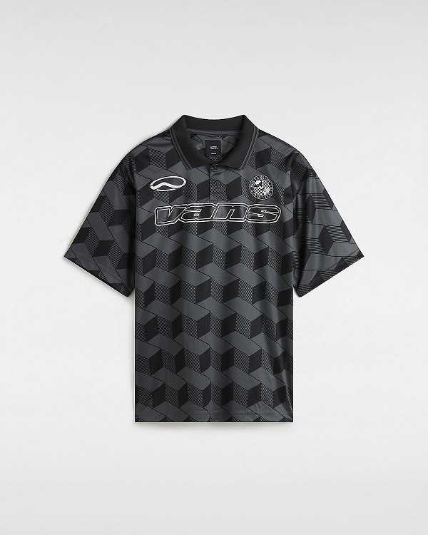 Men Vans Rigsby Soccer Polo Shirt Black Malaysia | VN9076385