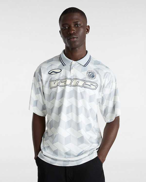 Men Vans Rigsby Soccer Polo Shirt White Malaysia | VN8395021