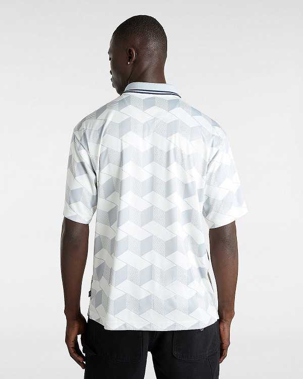 Men Vans Rigsby Soccer Polo Shirt White Malaysia | VN8395021