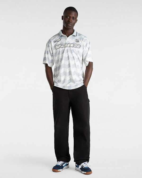 Men Vans Rigsby Soccer Polo Shirt White Malaysia | VN8395021
