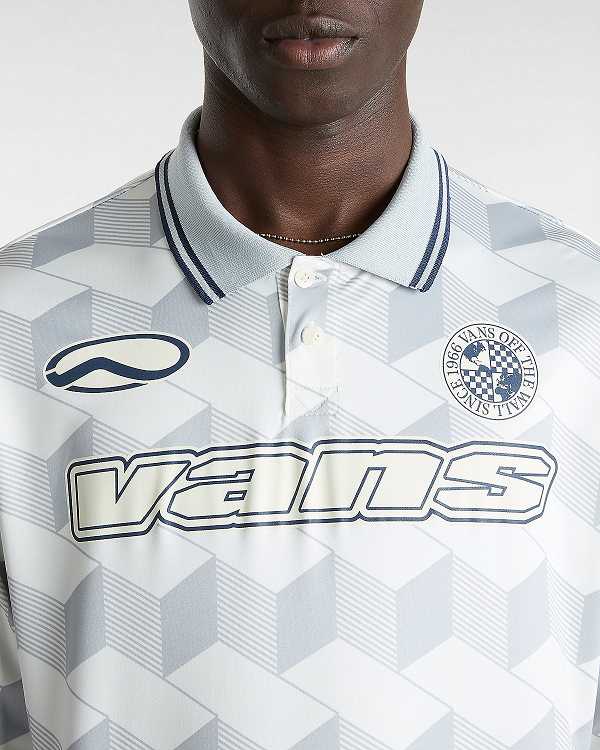 Men Vans Rigsby Soccer Polo Shirt White Malaysia | VN8395021