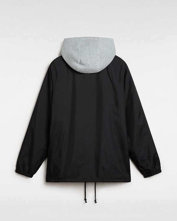 Men Vans Riley II Coach Jacket Black Malaysia | VN4725031