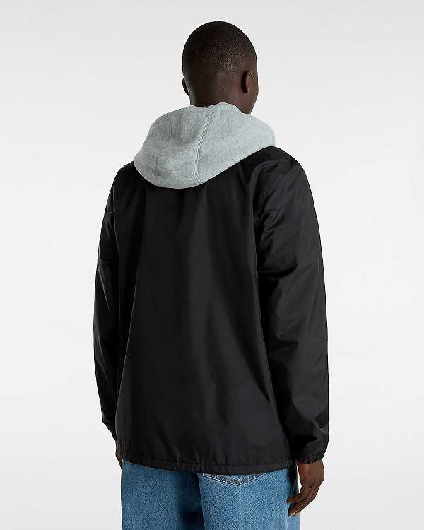 Men Vans Riley II Coach Jacket Black Malaysia | VN4725031