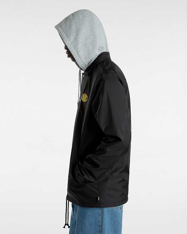 Men Vans Riley II Coach Jacket Black Malaysia | VN4725031