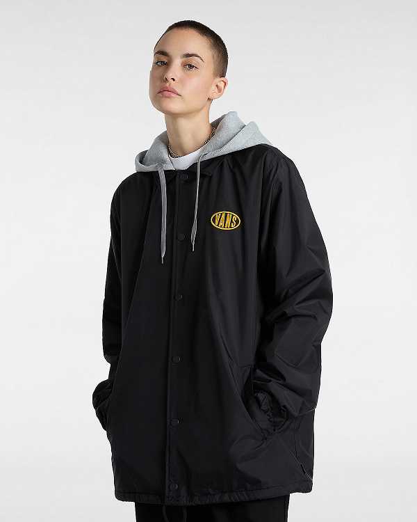 Men Vans Riley II Coach Jacket Black Malaysia | VN4725031