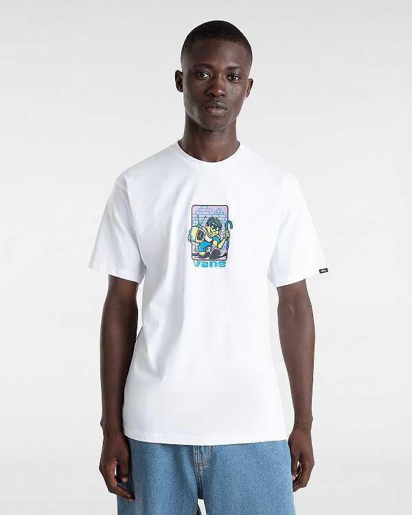 Men Vans Robbie T Shirts White Malaysia | VN7581306