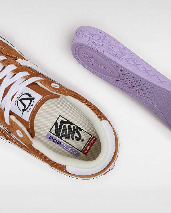 Men Vans Rowan Skate Shoes Brown / Orange Malaysia | VN2813705