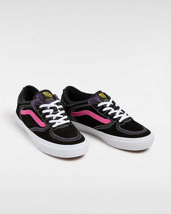 Men Vans Rowley Skate Shoes Black / Pink Malaysia | VN9627431