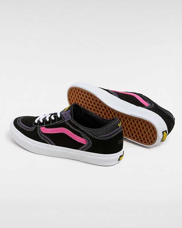 Men Vans Rowley Skate Shoes Black / Pink Malaysia | VN9627431