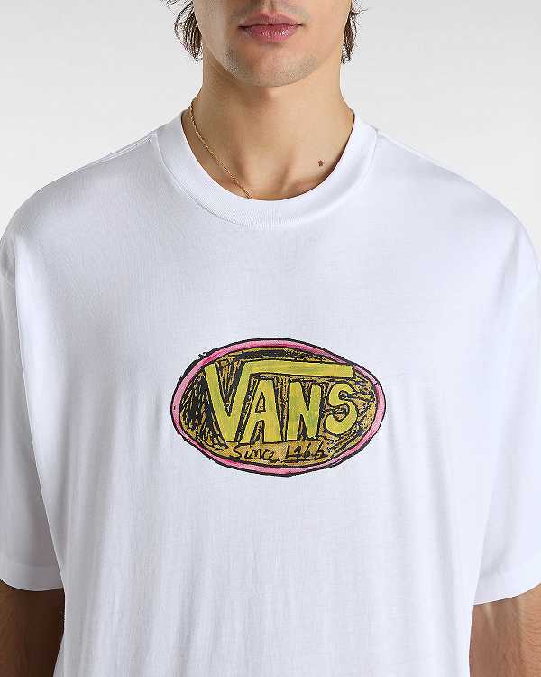 Men Vans Scribblex T Shirts White Malaysia | VN3687920