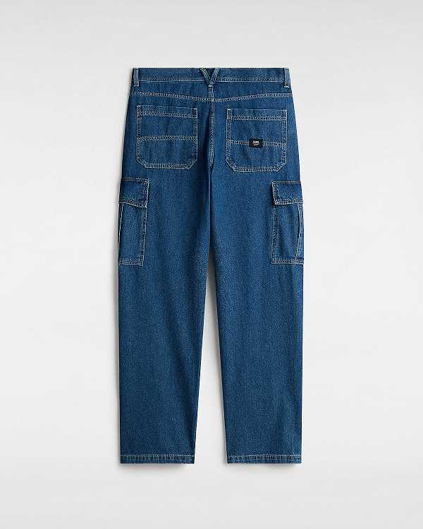 Men Vans Service Cargo Loose Pants Blue Malaysia | VN3754928