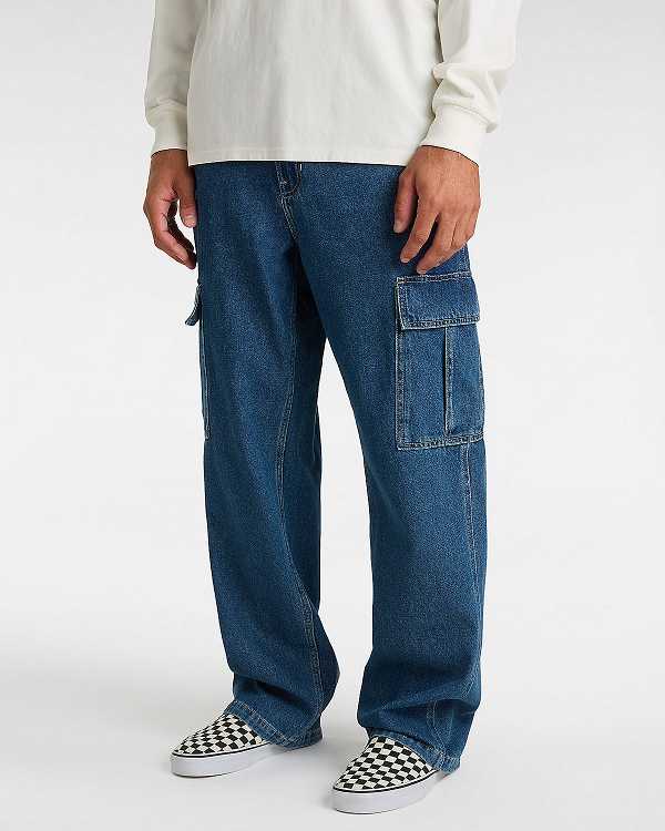 Men Vans Service Cargo Loose Pants Blue Malaysia | VN3754928