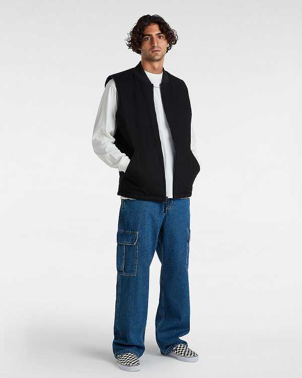 Men Vans Service Cargo Loose Pants Blue Malaysia | VN3754928